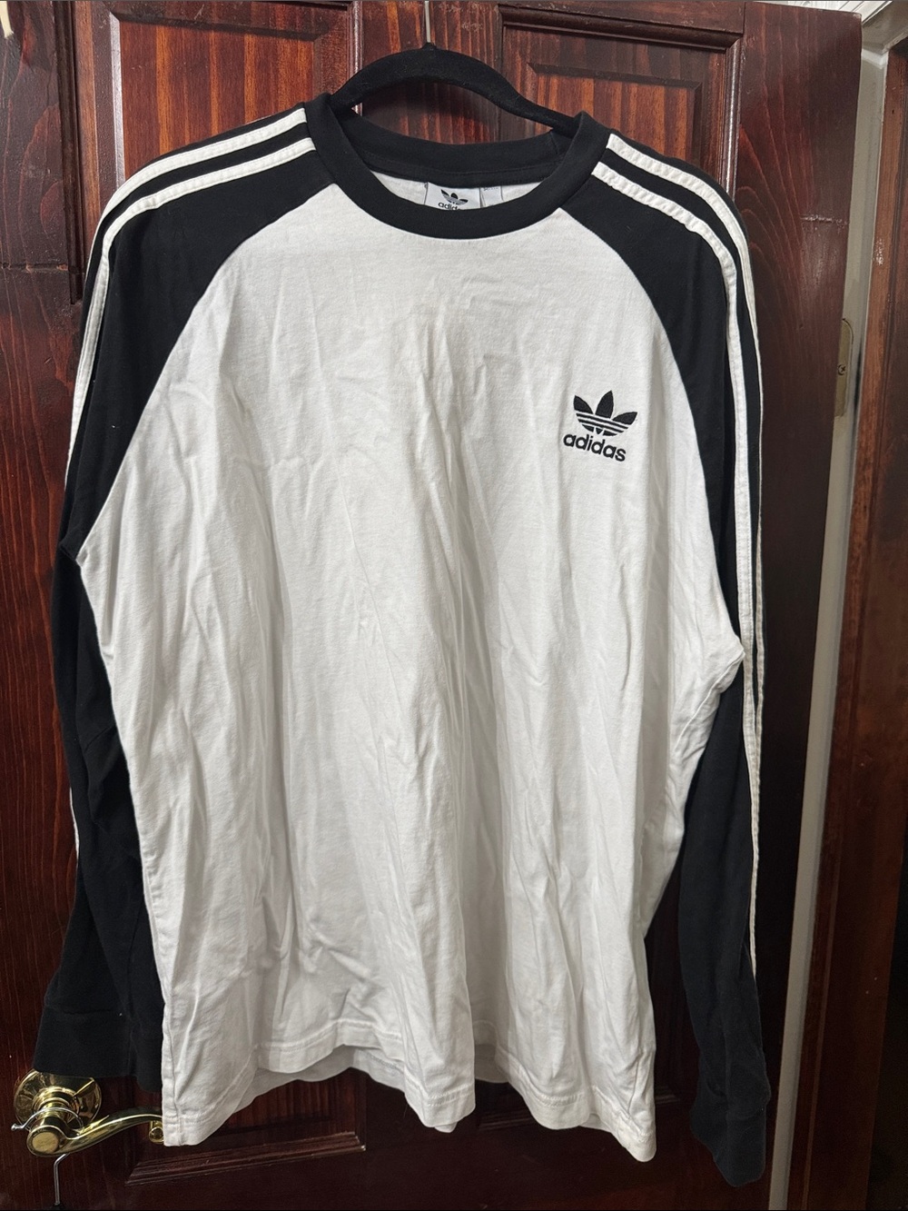 adidas Men’s Long Sleeve Shirt - White and Black